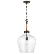Capital Lighting 9F370A One Light Pendant, Bronze
