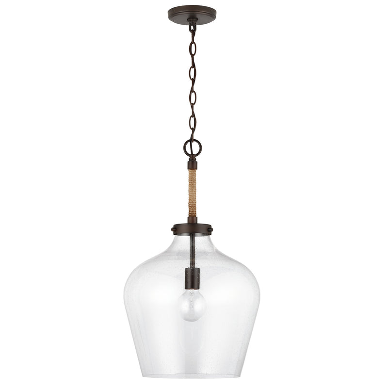 Capital Lighting 9F370A One Light Pendant, Bronze