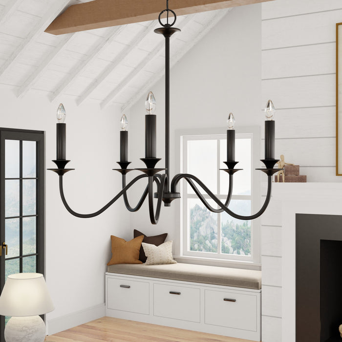 Capital Lighting 9F375A Five Light Chandelier, Matte Black (6)