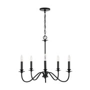 Capital Lighting 9F375A Five Light Chandelier, Matte Black