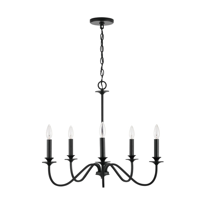 Capital Lighting 9F375A Five Light Chandelier, Matte Black