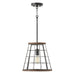 Capital Lighting AA1001ZW One Light Pendant, Zinc and Wood