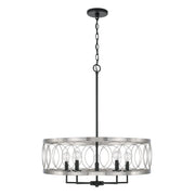 Capital Lighting AA1003BT Four Light Pendant, Black Tie