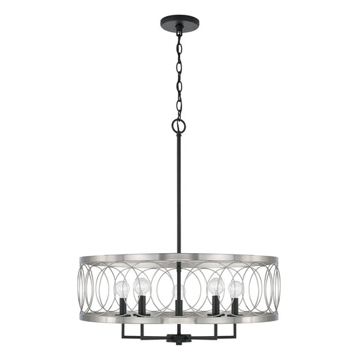 Capital Lighting AA1003BT Four Light Pendant, Black Tie