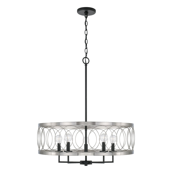 Capital Lighting AA1003BT Four Light Pendant, Black Tie