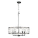 Capital Lighting AA1003BT Four Light Pendant, Black Tie