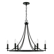 Capital Lighting AA1005BI Six Light Chandelier, Black Iron