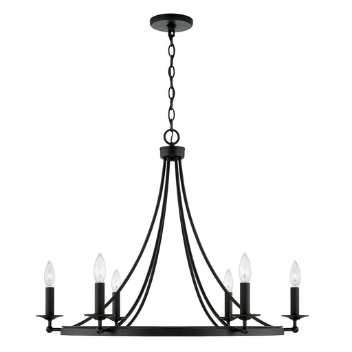Capital Lighting AA1005BI Six Light Chandelier, Black Iron