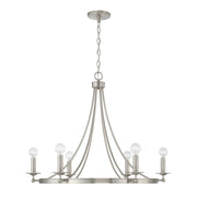 Capital Lighting AA1005BN Six Light Chandelier, Brushed Nickel