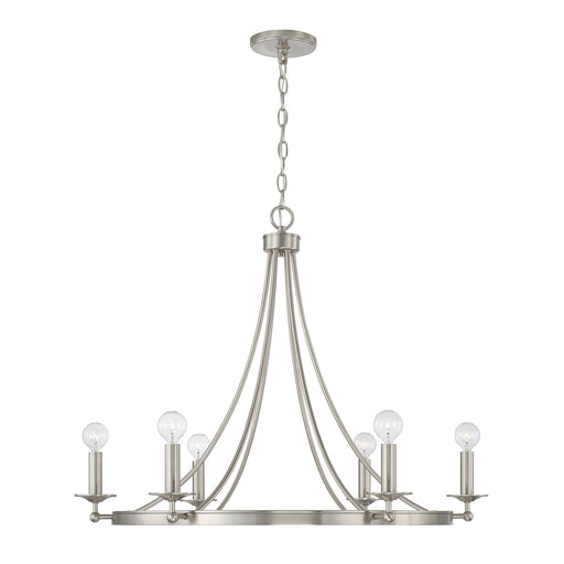 Capital Lighting AA1005BN Six Light Chandelier, Brushed Nickel