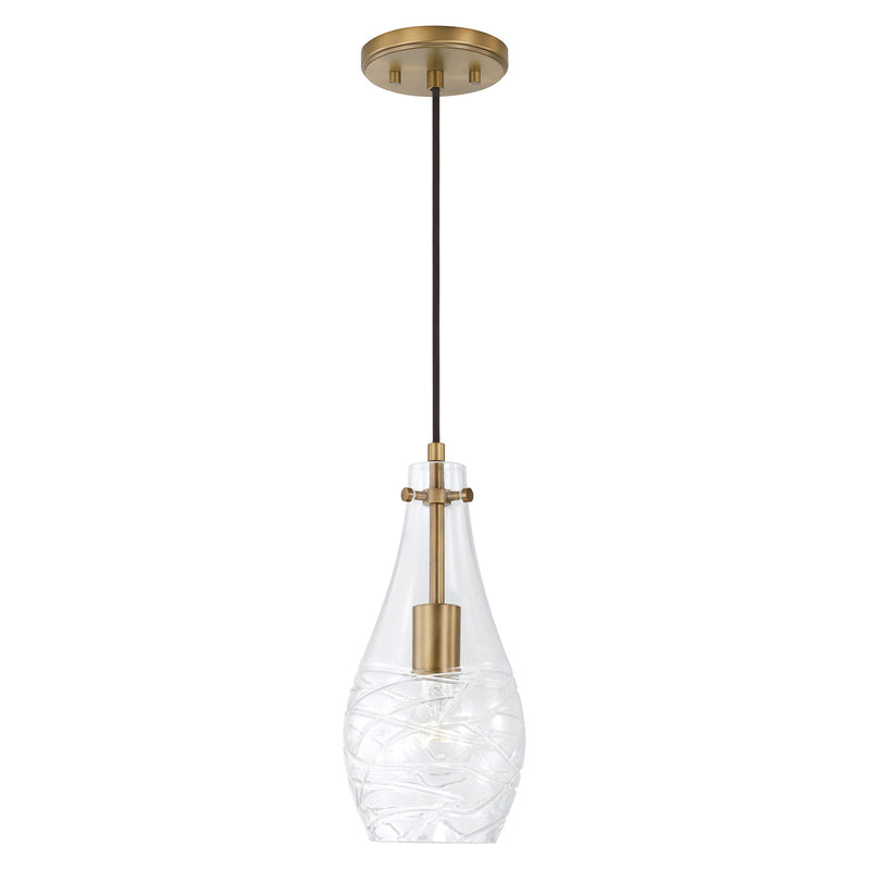 Capital Lighting AA1006AD One Light Pendant, Aged Brass