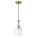 Capital Lighting AA1006AD One Light Pendant, Aged Brass