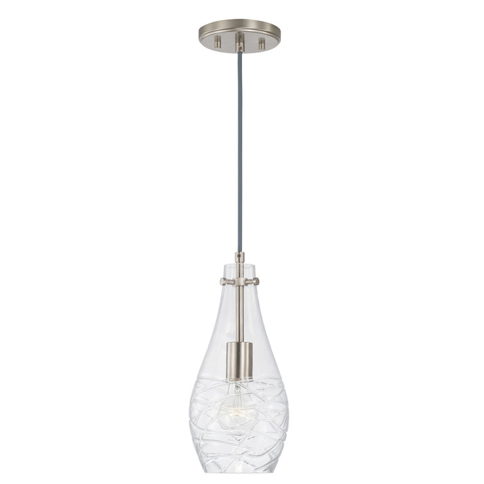 Capital Lighting AA1006BN One Light Pendant, Brushed Nickel
