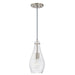 Capital Lighting AA1006BN One Light Pendant, Brushed Nickel