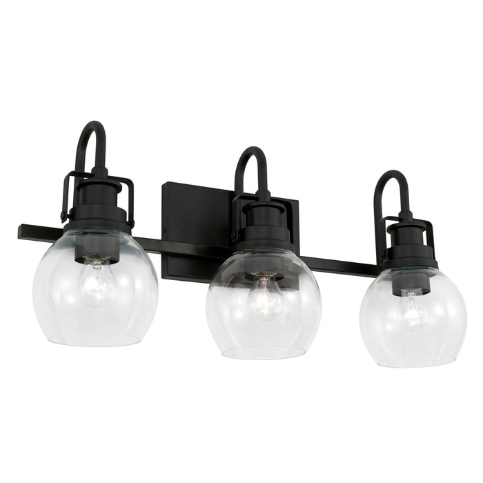 Capital Lighting AA1007MB Three Light Vanity, Matte Black