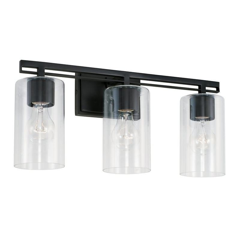 Capital Lighting AA1008MB Three Light Vanity, Matte Black