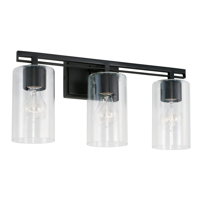 Capital Lighting AA1008MB Three Light Vanity, Matte Black