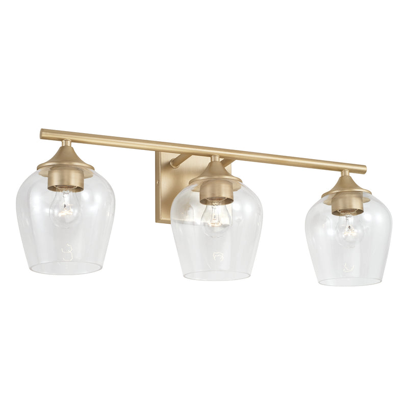 Capital Lighting AA1009SF Three Light Vanity, Soft Gold
