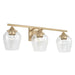 Capital Lighting AA1009SF Three Light Vanity, Soft Gold