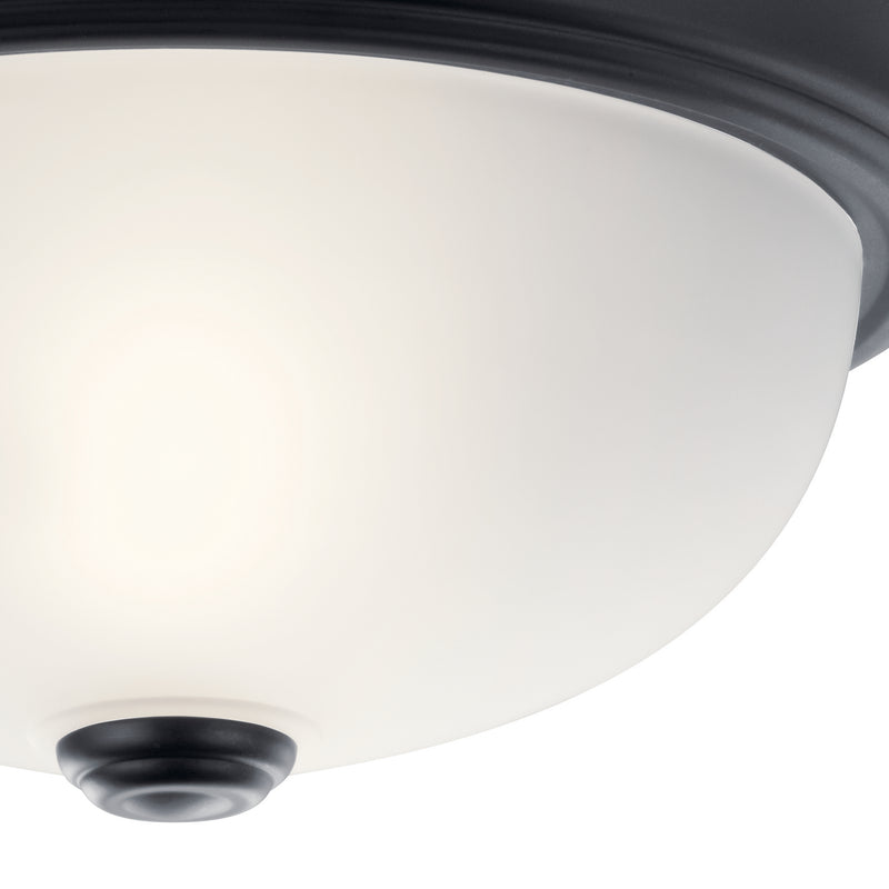 Kichler 8111BK Two Light Flush Mount, Black (2)