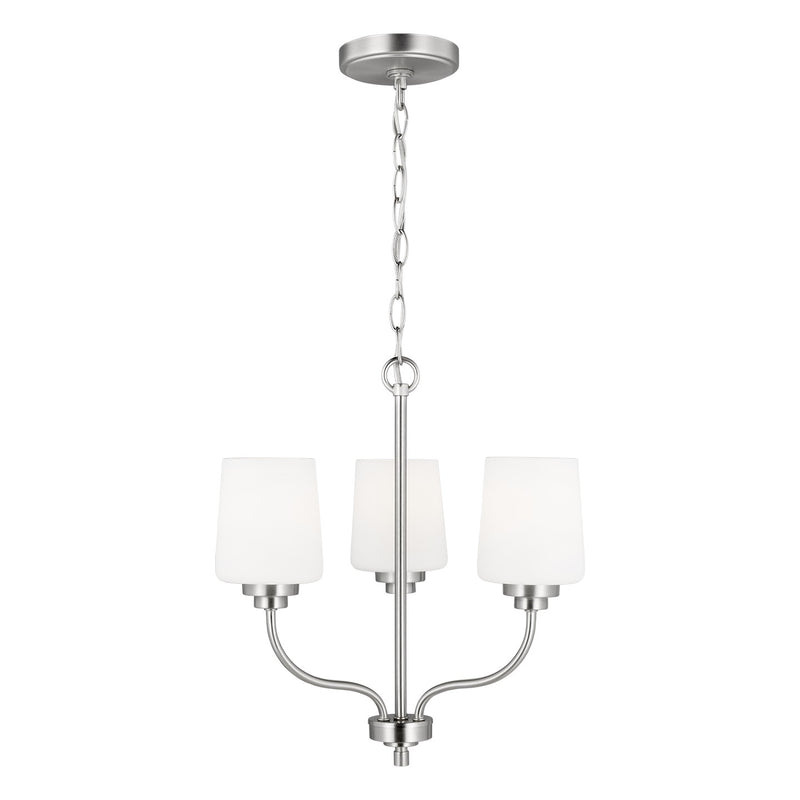 Generation Lighting 3102803EN3-962 Windom Three Light Chandelier, Brushed Nickel Main Image.jpg