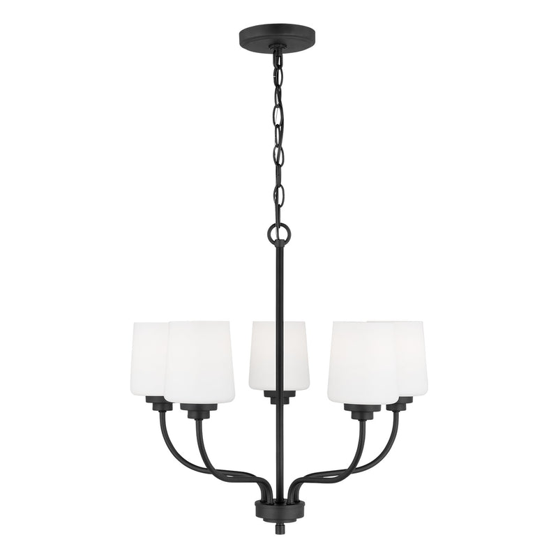 Generation Lighting 3102805-112 Windom Five Light Chandelier, Midnight Black Main Image.jpg