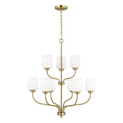 Generation Lighting 3102809-848 Windom Nine Light Chandelier, Satin Brass Main Image.jpg