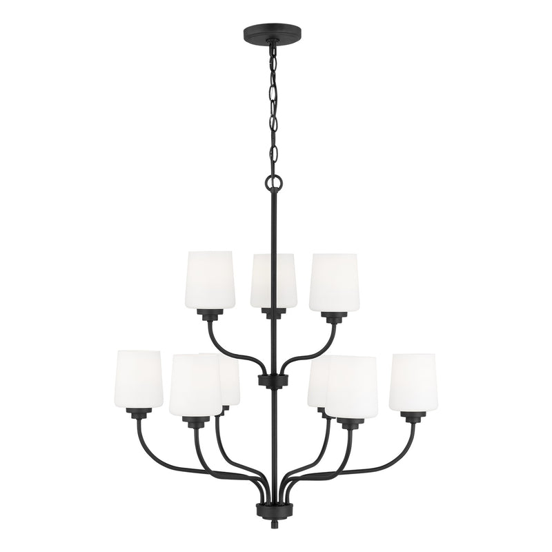 Generation Lighting 3102809EN3-112 Windom Nine Light Chandelier, Midnight Black Main Image.jpg
