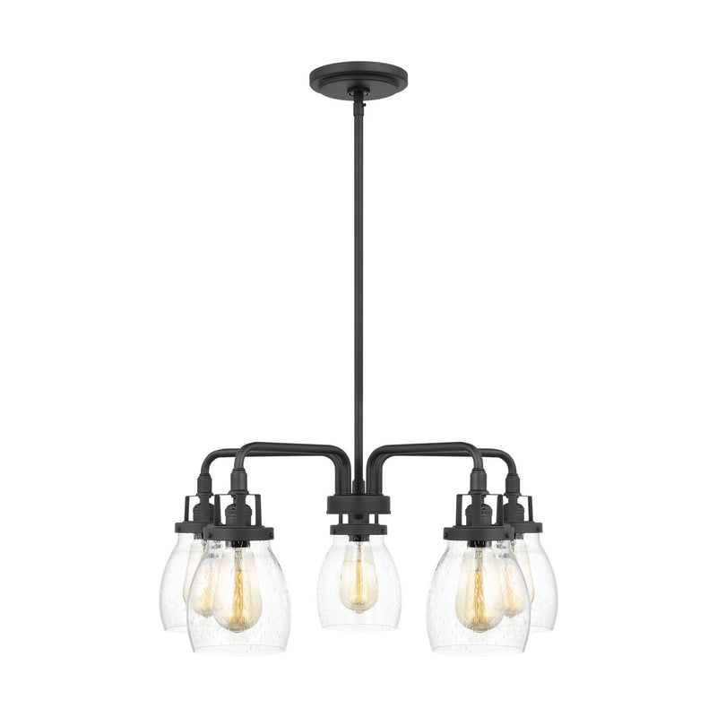 Generation Lighting 3114505-112 Belton Five Light Chandelier, Midnight Black Main Image.jpg