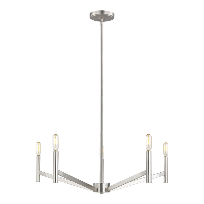 Visual Comfort Studio 3124305-962 Vector Five Light Chandelier, Brushed Nickel Main Image.jpg