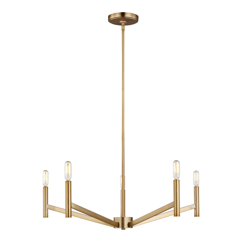 Visual Comfort Studio 3124305EN-848 Vector Five Light Chandelier, Satin Brass Main Image.jpg