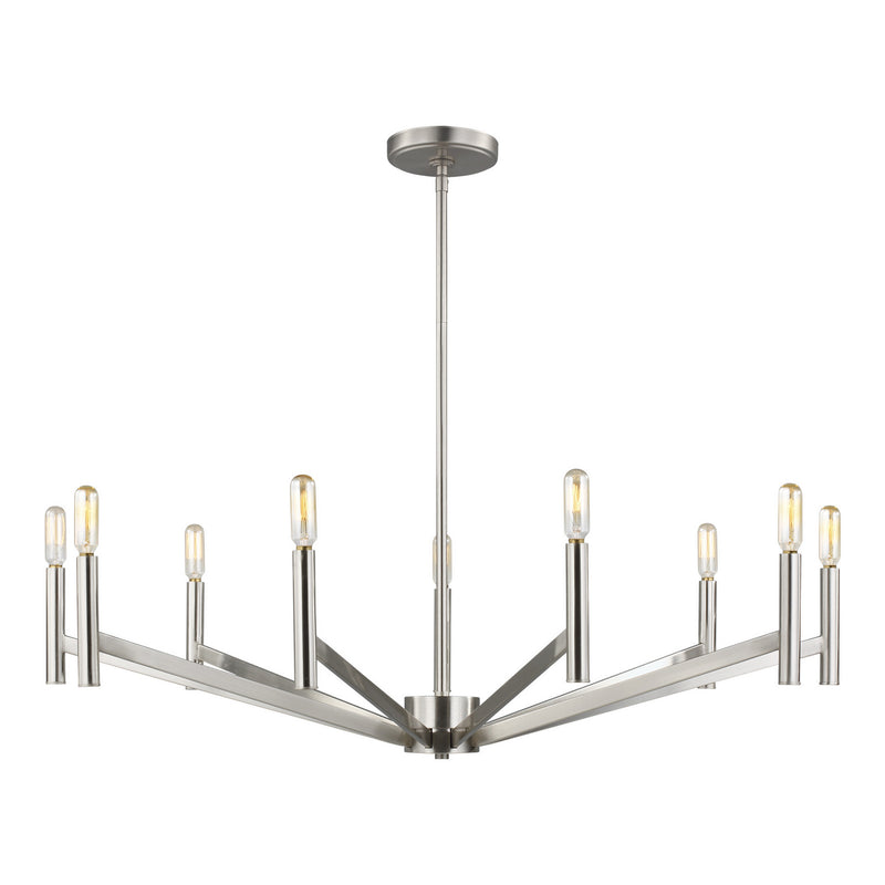 Visual Comfort Studio 3124309-962 Vector Nine Light Chandelier, Brushed Nickel Main Image.jpg