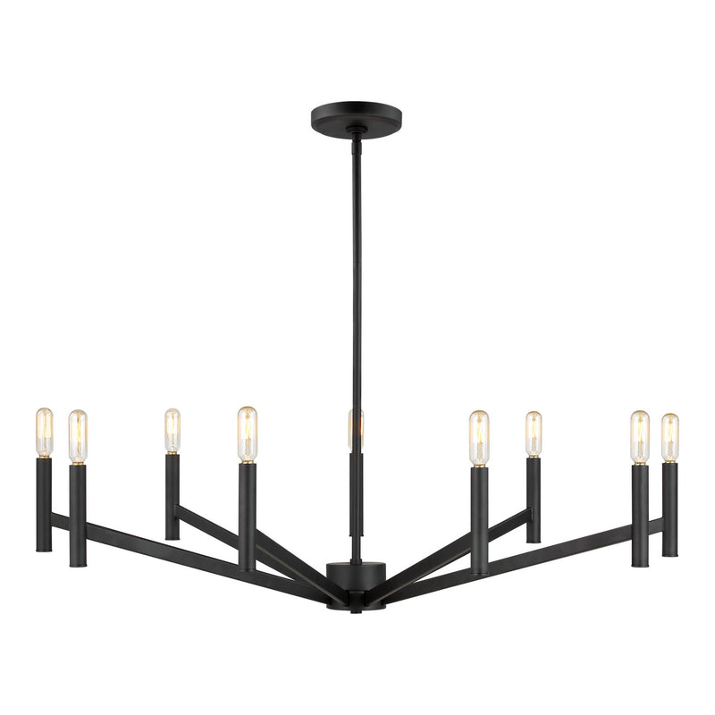 Visual Comfort Studio 3124309EN-112 Vector Nine Light Chandelier, Midnight Black Main Image.jpg
