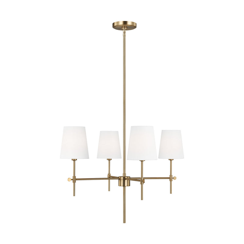 Visual Comfort Studio 3187204EN-848 Baker Four Light Chandelier, Satin Brass Main Image.jpg