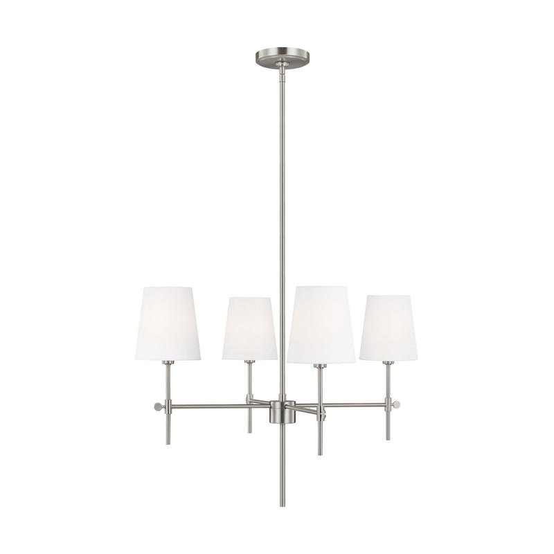 Visual Comfort Studio 3187204EN-962 Baker Four Light Chandelier, Brushed Nickel Main Image.jpg