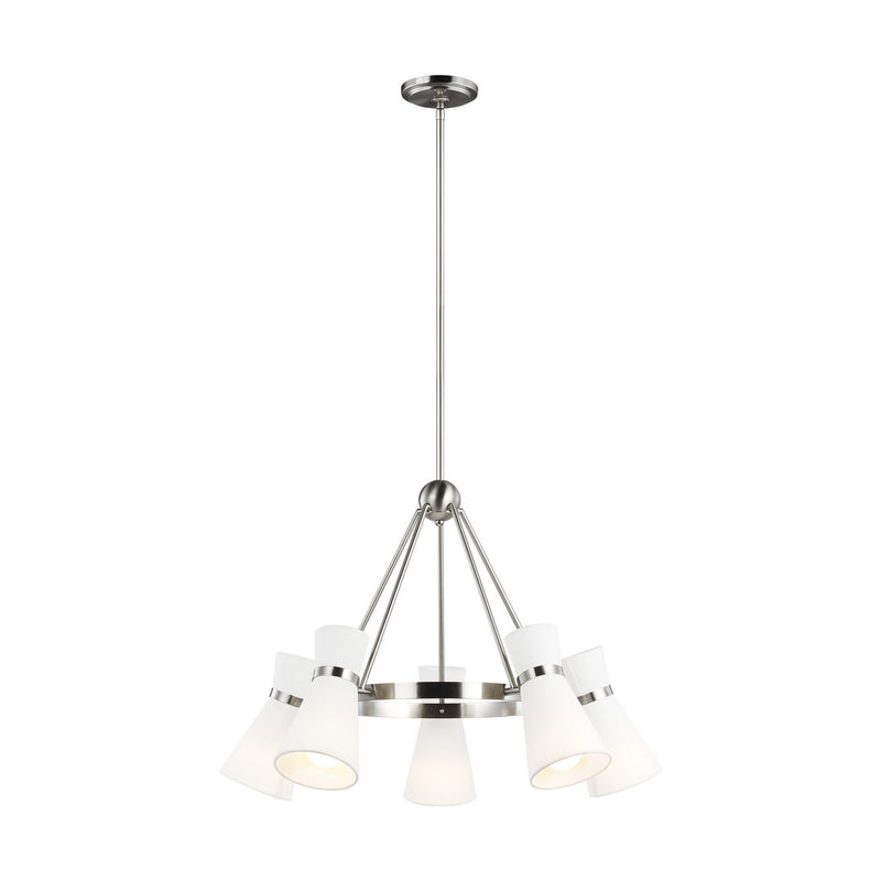 Visual Comfort Studio 3190505-962 Clark Five Light Chandelier, Brushed Nickel Main Image.jpg