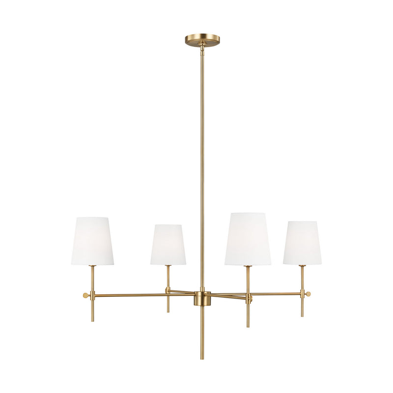 Visual Comfort Studio 3287204-848 Baker Four Light Chandelier, Satin Brass Main Image.jpg