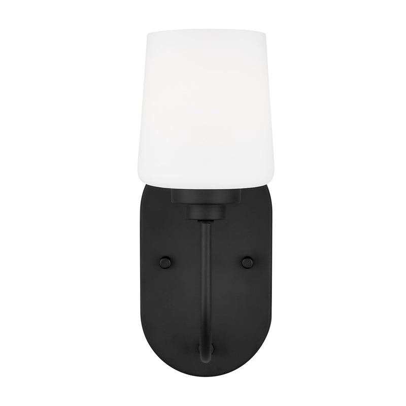 Generation Lighting 4102801-112 Windom One Light Wall / Bath Sconce, Midnight Black Main Image.jpg