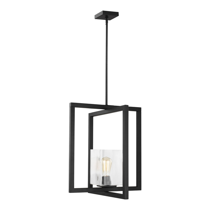 Generation Lighting 5141501-112 Mitte One Light Pendant, Midnight Black Main Image.jpg