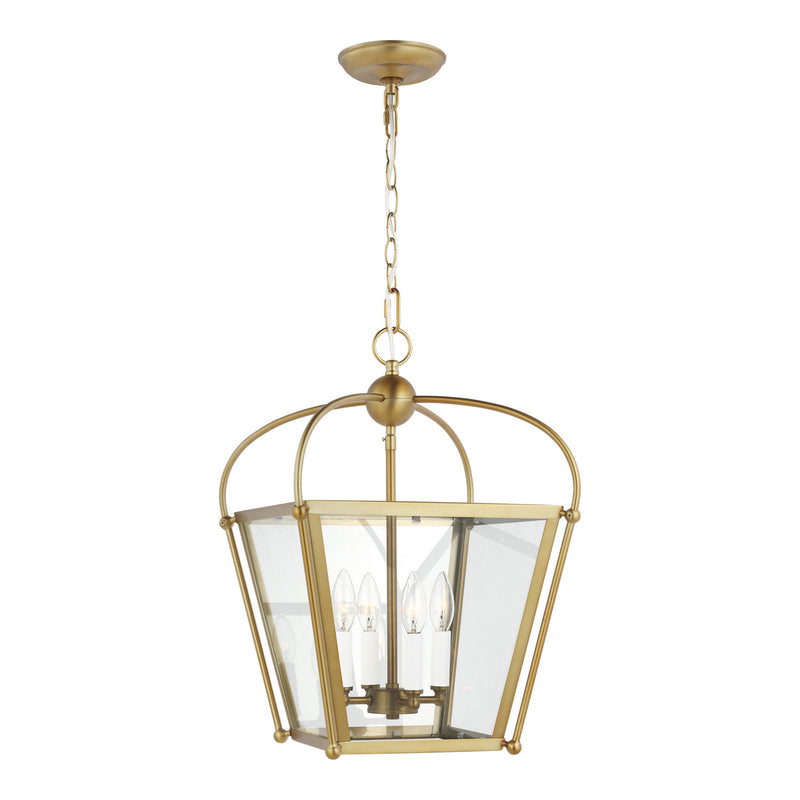 Visual Comfort Studio 5191004EN-848 Charleston Four Light Lantern, Satin Brass Main Image.jpg