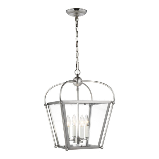 Visual Comfort Studio 5191004EN-965 Charleston Four Light Lantern, Antique Brushed Nickel Main Image.jpg