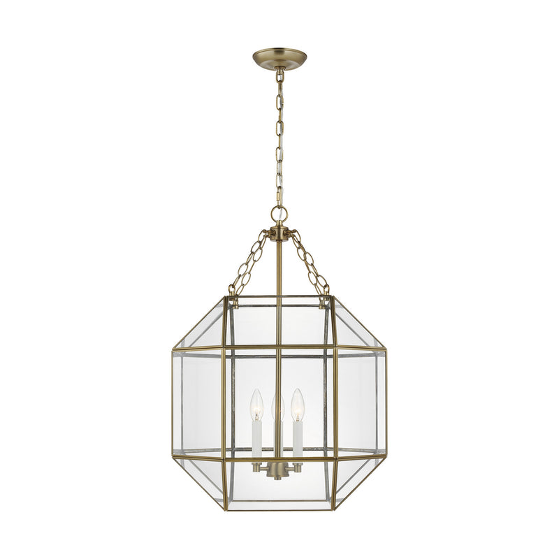 Visual Comfort Studio 5279403EN-848 Morrison Three Light Lantern, Satin Brass Main Image.jpg
