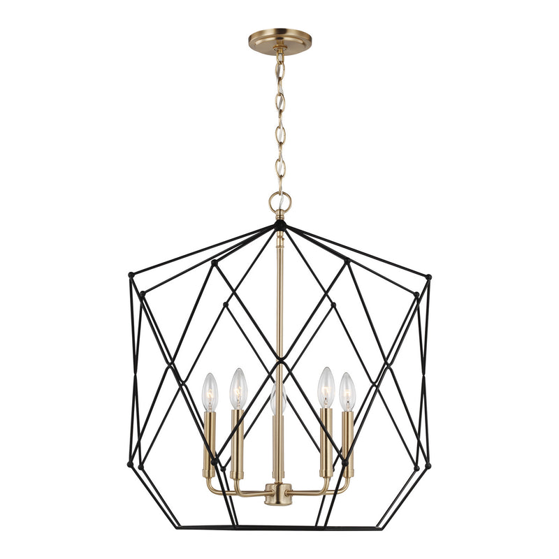 Visual Comfort Studio 5334105-848 Zarra Five Light Lantern, Satin Brass Main Image.jpg
