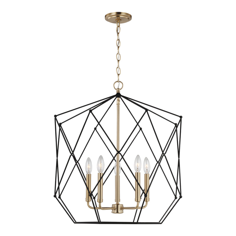 Visual Comfort Studio 5334105EN-848 Zarra Five Light Lantern, Satin Brass Main Image.jpg