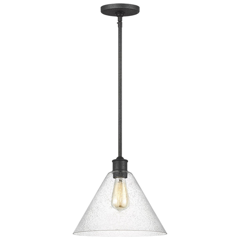 Generation Lighting 6227801-112 Belton One Light Pendant, Midnight Black Main Image.jpg