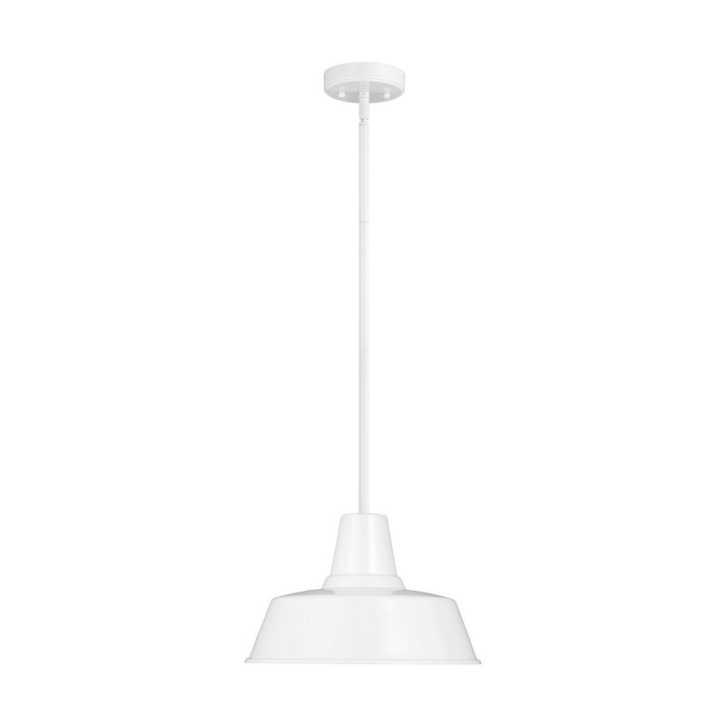 Visual Comfort Studio 6237401EN3-15 Barn Light One Light Outdoor Pendant, White Main Image.jpg