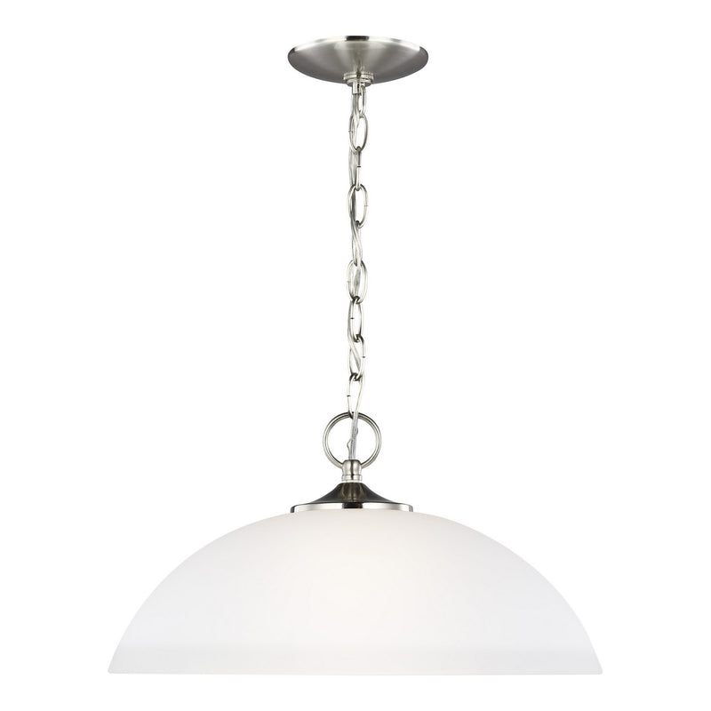 Generation Lighting 6516501-962 Geary One Light Pendant, Brushed Nickel Main Image.jpg