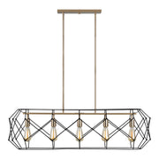 Visual Comfort Studio 6634105-848 Zarra Five Light Linear Chandelier, Satin Brass Main Image.jpg