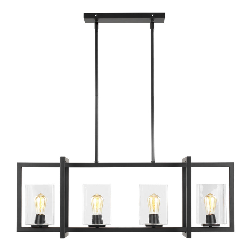 Generation Lighting 6641504-112 Mitte Four Light Island Pendant, Midnight Black Main Image.jpg
