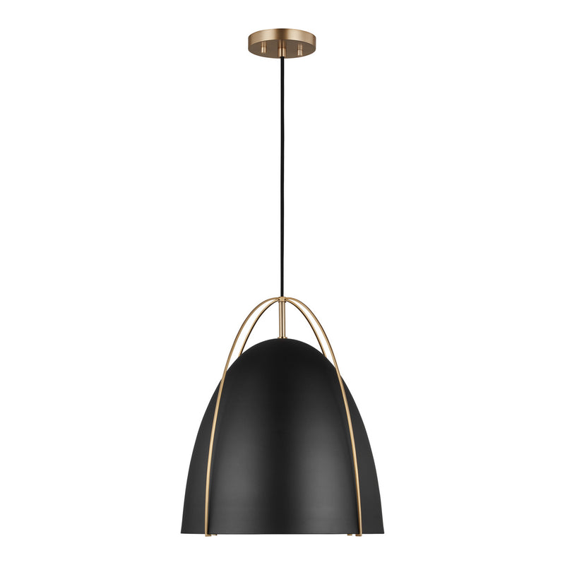 Visual Comfort Studio 6651701-848 Norman One Light Pendant, Satin Brass Main Image.jpg